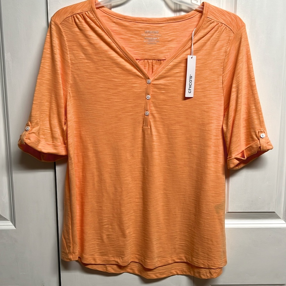 Chico's Orange Short Sleeve Tee